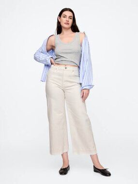 NWT Gap High Rise Cropped Jeans Off White Milk